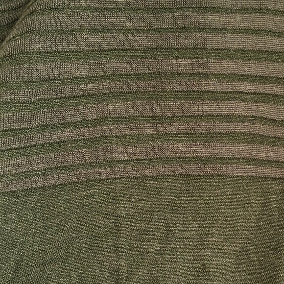 Aegean Olive Green Open Handkerchief Viscose Cardigan with Sheen - Picture 10 of 13